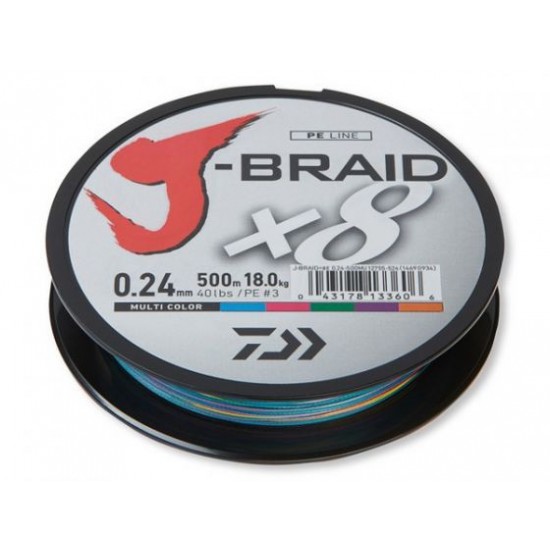 Fir Textil Daiwa - J-Braid x8 Multicolor 0.10mm 150m